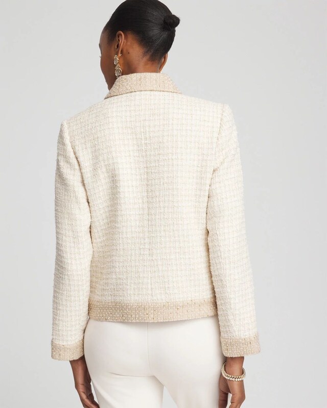 Tonal Neutral Tweed Jacket - image 3